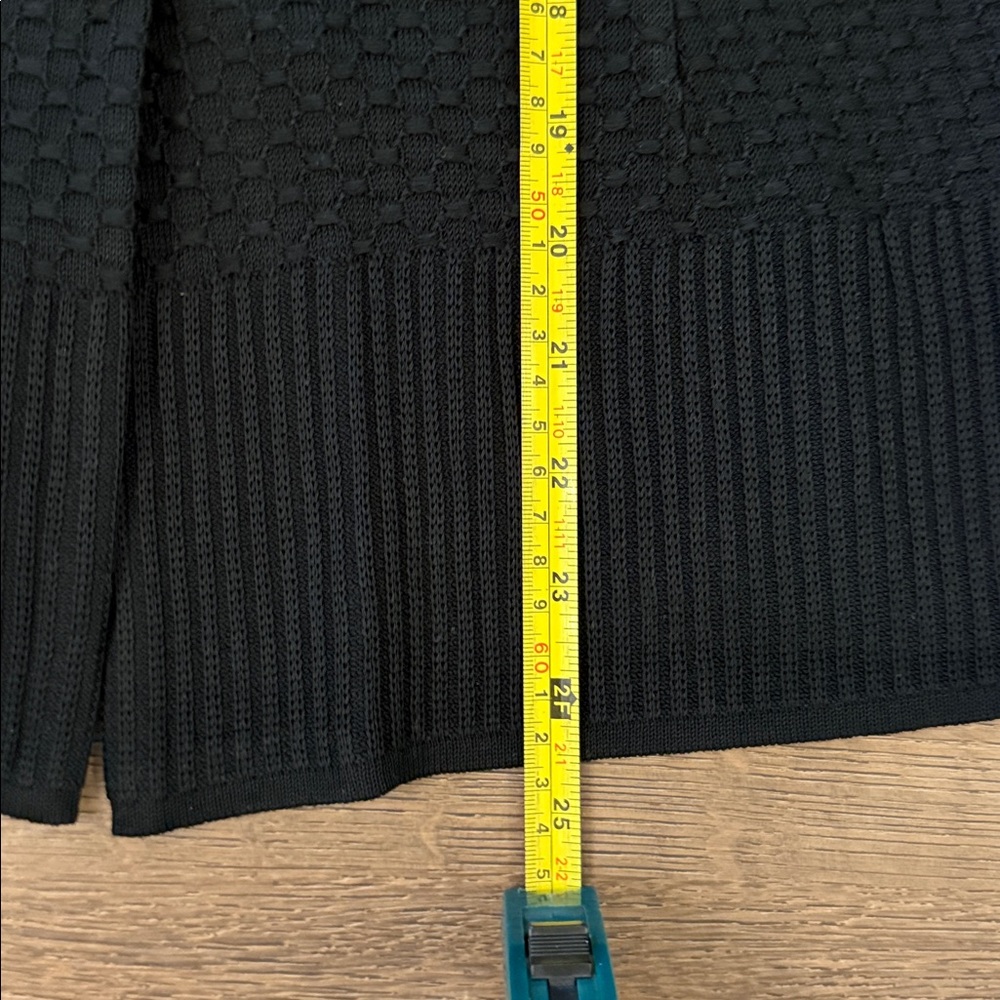 Ming Wang Textured Black Knit Cardigan Jacket Size Small - Picture 3 of 6